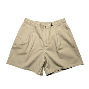 Rockies‎ Jeanswear Shorts Womens 15/16 Khaki Cotton Pleated High Rise Made USA